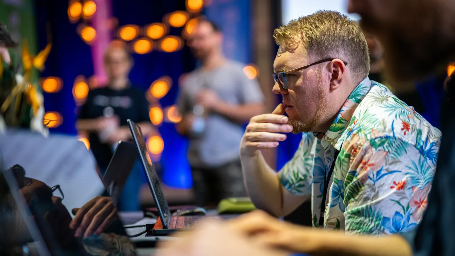 Jason Elkin on laptop